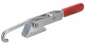Hook type toggle clamp No. 6847K Hook type toggle clamp for cylindrical mounting surfaces. Galvanized and passivated. Case-hardened, pre-lubricated, continuous bearing bushes.
