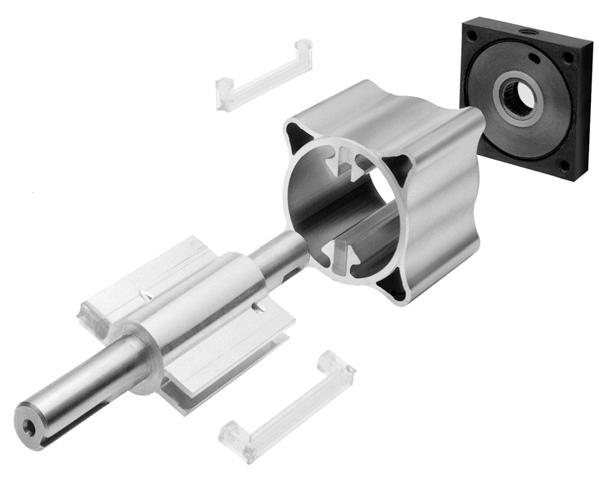 Rotary Vane Actuators Unitized Body Turn-Act s patented extrusion combines tube, stator and bolt lobes into a one-piece unitized body.