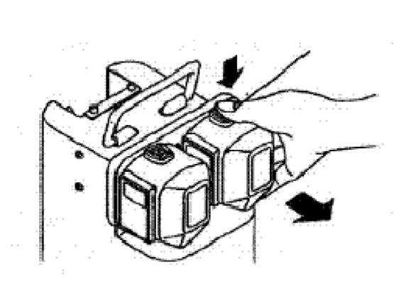 4.2. Attaching the Battery Cartridge 1. Pull out on the battery cartridges while pressing the latch (see Figure 2). 2. To install the two battery cartridges, push them firmly into place.