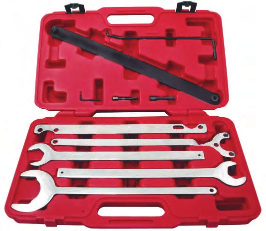 extra torque A must for any front engine service Works on wide range of Ford, General Motors and Chrysler vehicles Blow molded case for easy storage and transport Kit Includes: Description 2- Fan