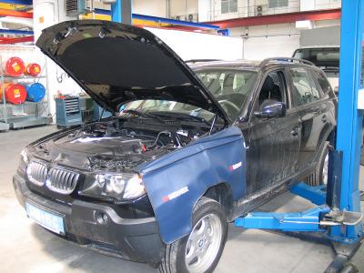 Test setup BMW X3 reference torque (strain gage) - front ABS ESP DXC 4 variants 4 TOMCAT