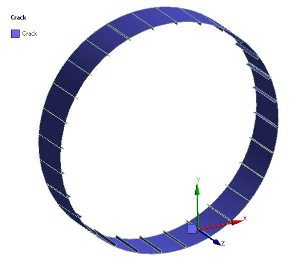 9: geometry of fuselage with crack modeling The crack is modeled in model where max stress is observed,
