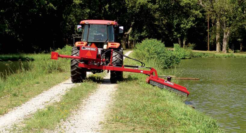 SM60 SIDE-MOUNTED ROTARY CUTTER Bush Hog Tough Features TOUGH all hydraulic operation TOUGH Operates from 85 down to 90 up TOUGH direct drive to hydraulic pump TOUGH strongback braced to help