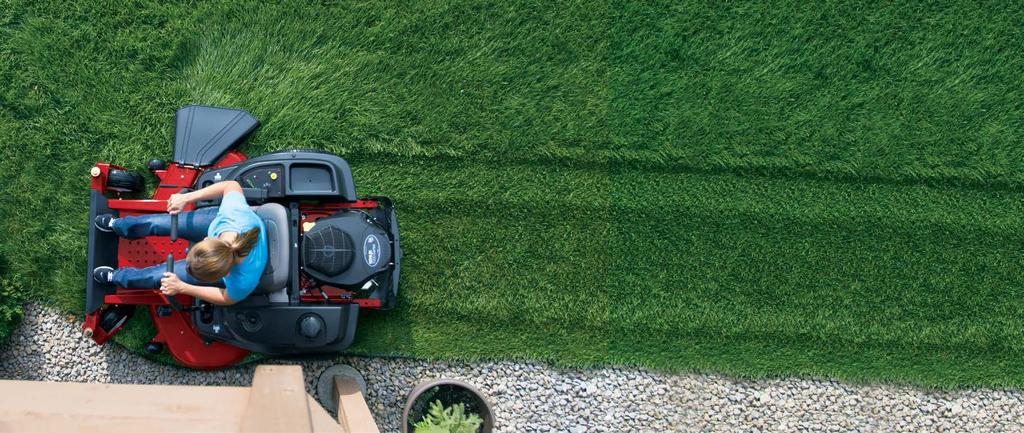 DESIGNED FOR HOMEOWNERS Toro has a wide portfolio of ride on mower options for any size garden, large or small.