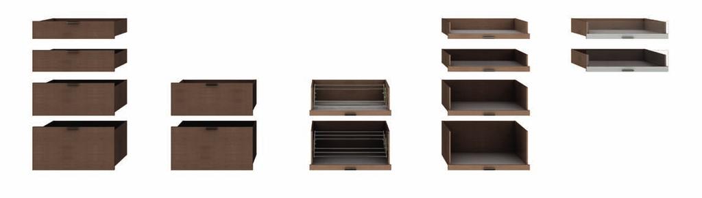 componenti / components Cassetti legno Wooden drawers Portascarpe con frontale legno Shoe racks with
