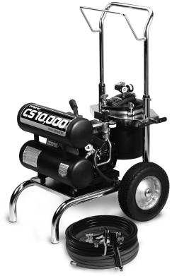 CS10,000 HVLP Sprayer Features a 2HP commercially rated air compressor. It is the quietest running, lowest RPM, most durable, 2HP compressor available. NEW & IMPROVED!