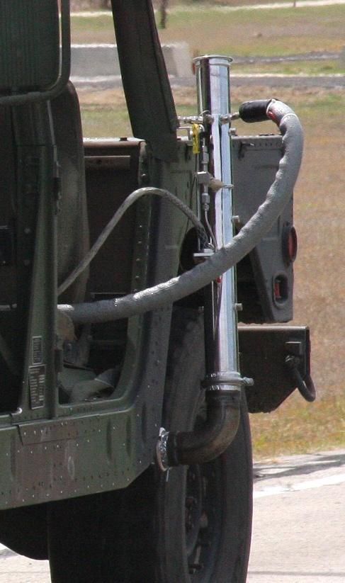 The HMMWV was modified to accept the PEMS unit on the exhaust.