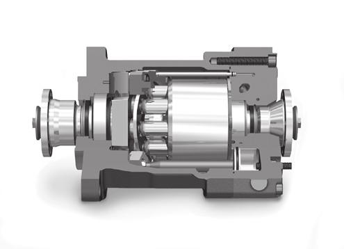 Torque Transmission PTO Through-Drive Motor ased on a standard Eaton variable hydraulic motor with single shaft end, the PTO Through-Drive Motor features two shaft ends for torque transfer.