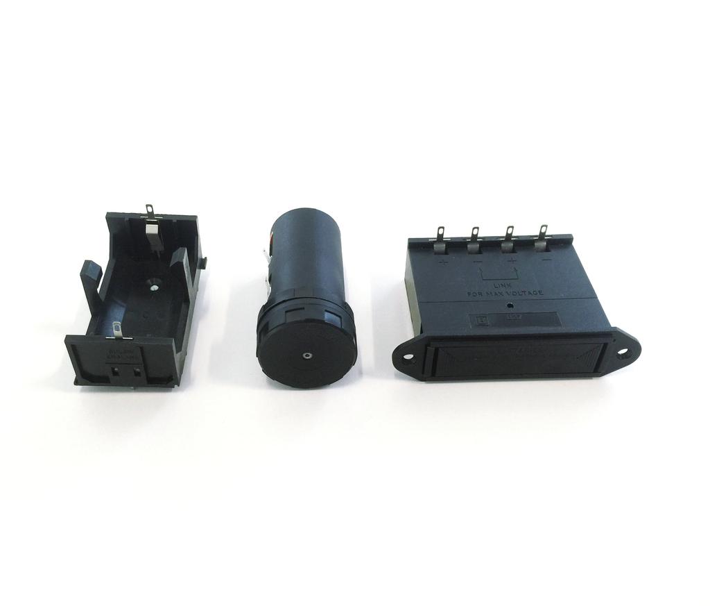 Introduction Battery Holders Manufactured from quality moulding and metal components to ensure a secure and reliable connection, Bulgin s battery holder range caters for battery sizes AAA(R0),