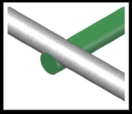 Figure 64: Dimensions for supports Figure 65: View of 115cm bar (gray) on top of 70cm bar (green) (left) 3D
