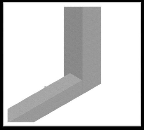 Figure 3: 3D figure of U-shape (left) and 3D image of 2x2cm square pipe