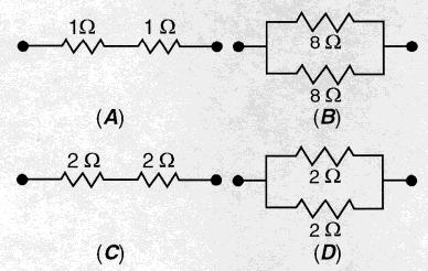 19. The two resistor arrangements to the right that have uivalent resistance is B and C. 20.