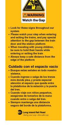 and a flyer with gap safety tips in