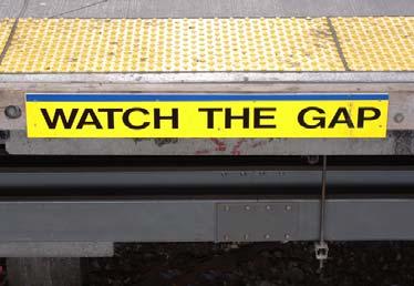Public Awareness Elements Watch the Gap reminders are being stenciled