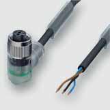 Actuator sensor interface M12 - cables Female M12 angled, with LEDs and PUR cable, open end self-locking screwed connection c-track compatible, halogen free Description Part-No.
