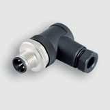 Actuator sensor interface M12 - connector Field wireable connector, M12 angled Male - A coded Screw terminal Description Part-No.