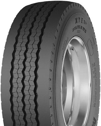 TRAILER TIRES XTE2 + REGIONAL & LINE HAUL Robust small diameter trailer tire designed to withstand the demands of high scrub on low platform and specialty trailers in regional and line haul