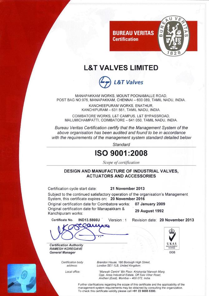 Manufacturing L&T Valves world-class manufacturing and QA system guarantee that each DBB Plug Valve delivers reliable performance.