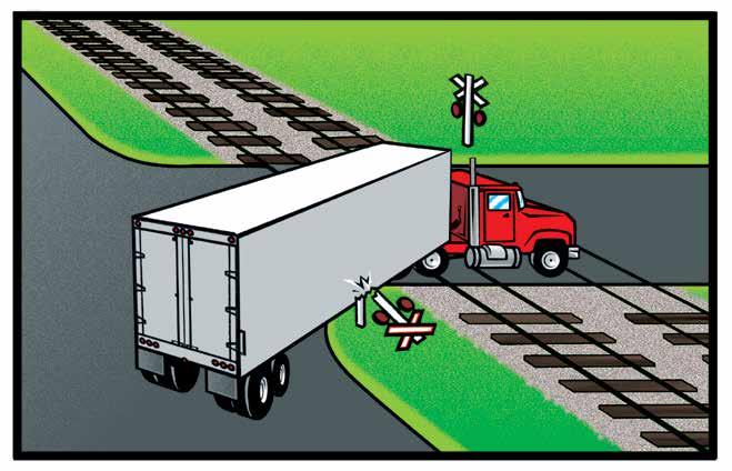 If a vehicle damages the railway warning equipment or the track, it is imperative that the driver notify the appropriate railway authority right away.