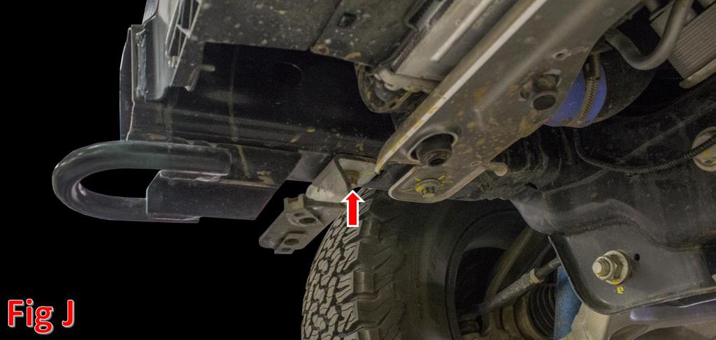 There is one bolt per side. (Fig J) 11. Prepare to install your new ADD HoneyBadger Bumper. INSTALLATION 1.