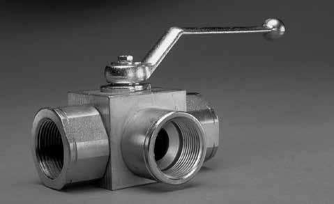 In-Line Accessories Ball Valves Three-Way Selector Ball Valve Specifications Maximum pressure 7250 psi / 500 bar Steel construction Operating temperature -22ºF to 212ºF / -30ºC to 100ºC Donaldson