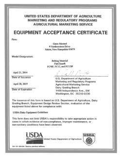 2600 USDA certificate for