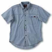 ) 21 99 14 99 14 99 Mens Short-Sleeved Chambray Work Shirt M-2X. #3W531.