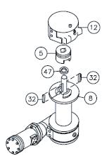 INSTRUCTIONS FOR OVERHAUL HSW10,000 DIS-ASSEMBLY 1. Drain oil from gear housing by removing plug (item #38) from bottom of gear housing. Remove plugs (items #35 & # 37) from top of gear housing.