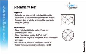SOPs to Ensure Accuracy Routine testing is one of three aspects of professional monitoring of the accuracy of a balance.