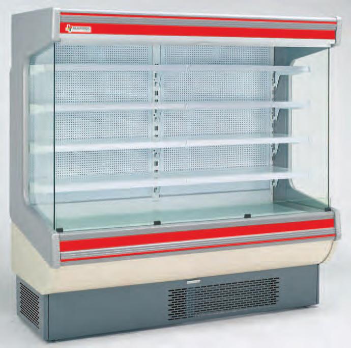 128 HELIOS Tiered Display General Purpose, Fruit and Veg, Meat Temperature Models HELIOS 1875 FV F-L 440 667 273 1950 240 1105 912 DAIRY OR MEAT TEMPERATURE Cream and Grey Laquered steel with Red
