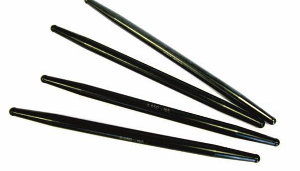 PUSHRODS PROFESSIONAL SERIES PUSHRODS DUAL TAPER.165 WALL 210 CLEARANCED RADIUS ENDS ONE PIECE SEAMLESS 4340 CHROME MOLY DIE FORMED ENDS LASER ETCHED LENGTHS 7/16-3/8.