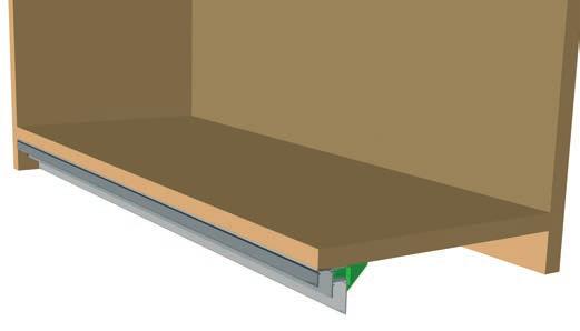 The upper and lower rails are fixed to the cabinet automatically through special nylon
