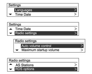 Infotainment System 7-19 View RDS broadcasting information While receiving RDS broadcasting, press the INFORMATION [INFO] button to check RDS broadcasting information that is being received.