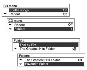 Infotainment System 7-31 CD menu Folders CD menu Search.
