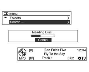 For MP3 [WMA] disc, turn the TUNE dial from the CD menu, move to the Search..., and then press the MENU button.