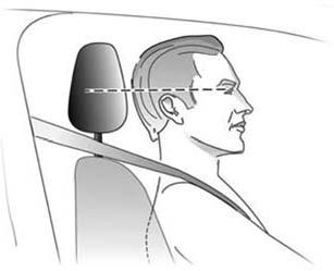 Head restraints on front seats Head restraints on rear seats Height