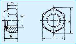 95 8 10 13 17 19 22 24 27 30 PREVAING TORQUE TYPE HEXAGON THIN NUTS WITH NONMETAIC INSERT DIN 985 h M5 M6 M8