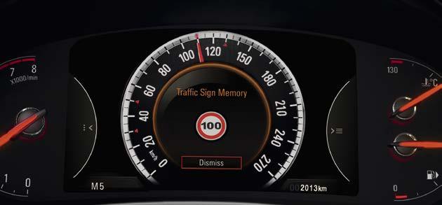 It can even read and display motorway electronic signs related to speed limits like rain or snow warnings. Lane departure warning.