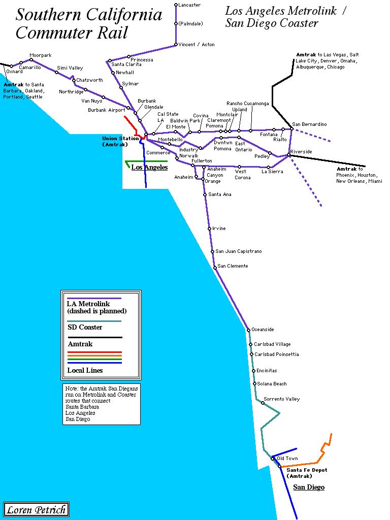 The Los Angeles Regional Rail System An LAX to Union Station train would integrate the airport into this vast rail network,