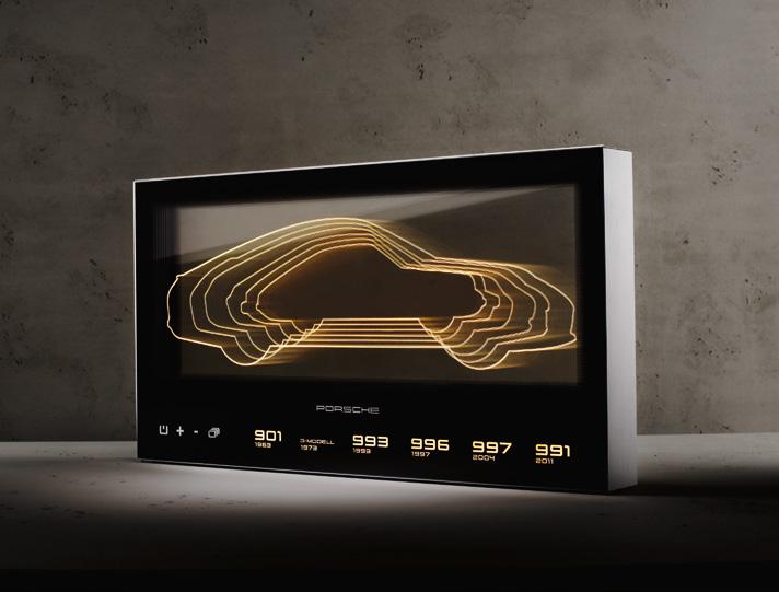 In the light of an icon. 911 silhouette luminaire from Porsche Driver s Selection. 6 models. 6 personalities. 1 fascination.