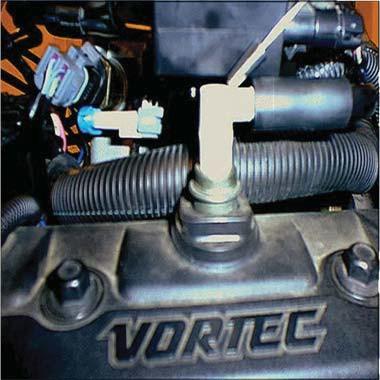 Observe the airflow rate on the tester. Replace the PCV valve if airflow is not within specified limits. CAUTION Do not attempt to suck through a PCV valve with your mouth.