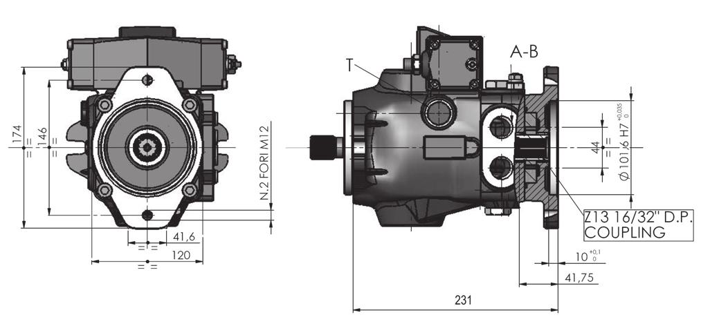 REAR PUMP FLANGE CONNECTIONS (Pump with