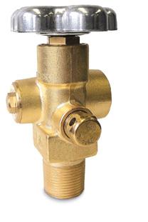Residual pressure valve designed to protect cylinder and contents.