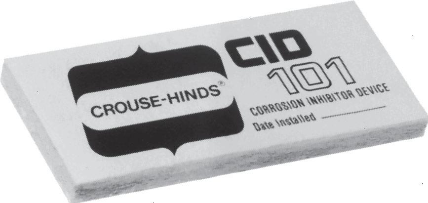 CID 101 Vapor Phase Corrosion Inhibitor Device 6E Applications: CID 101 vapor phase corrosion inhibitor devices are utilized: During use, storage, and shipment of products to provide longterm