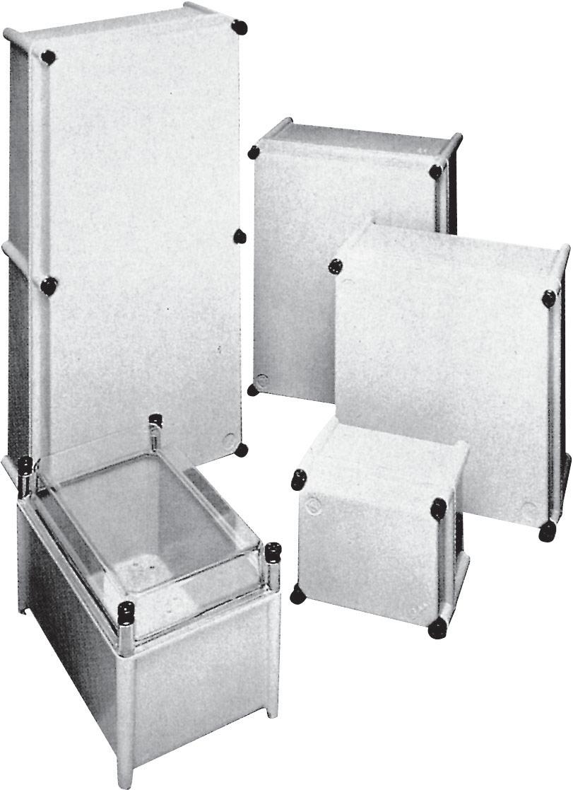 E TBF/TBP Series Glassfiber Reinforced Polyester Enclosures Features/Applications: The TBF and TBP series of enclosures are molded from a glassfiber polyester resin molding compound which is highly