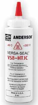 DESCRIPTION INHIBITORS HTJC DISTRIBUTION / TRANSMISSION / SUBSTATION JOINT COMPOUND / INHIBITOR ELECTRICAL JOINT COMPOUND Anderson Versa-Seal High Temperature Joint Compound (HTJC) is a