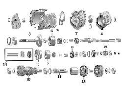 PEUGEOT BA 10/5 & AUTOMATIC TRANS. PARTS 14 10 PEUGEOT BA 10/5 5 SPEED 1987-89 WRANGLER & CHEROKEE 6 3 7 4 8 5 11 9 13 12 1 BEARING & OIL SEAL KIT (includes all 7 bearings & 3 oil seals) 18801.