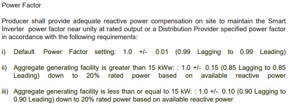 Table 1: Ideal Power Factory Default Activation States (source SDG&E).