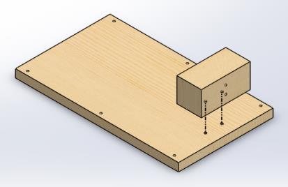 Description of each piece of wood that would be used in the construction of the test section Part drawings completed in SolidWorks detail hole locations and dimensioning and can be observed in