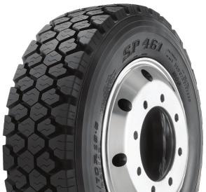Tie-Bar Reinforced Shoulder helps promote even wear and enhanced performance in both single- and twin-screw operations. Rim Overall Overall Static Tread Min. 11R22.